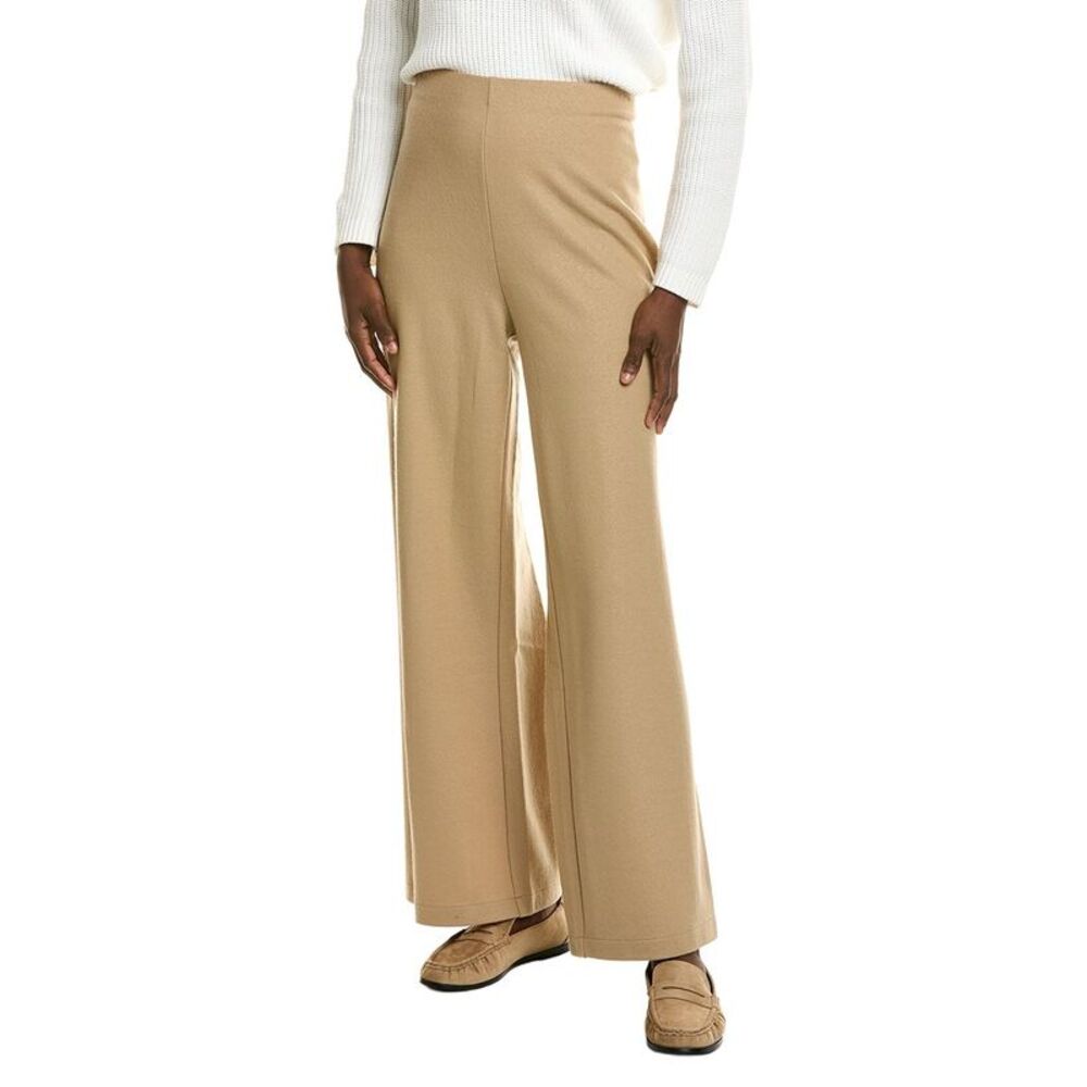 Eileen Fisher Womens Full Length Wide Wool Pant, Brown